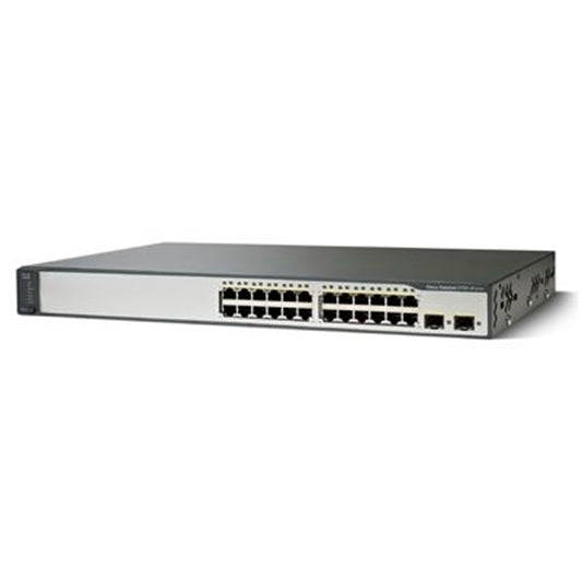 Cisco WS-C3750V2-24TS-E 24 Ethernet 10/100 ports and 2 SFP-based Gigabit Ethernet port (Refurbished)