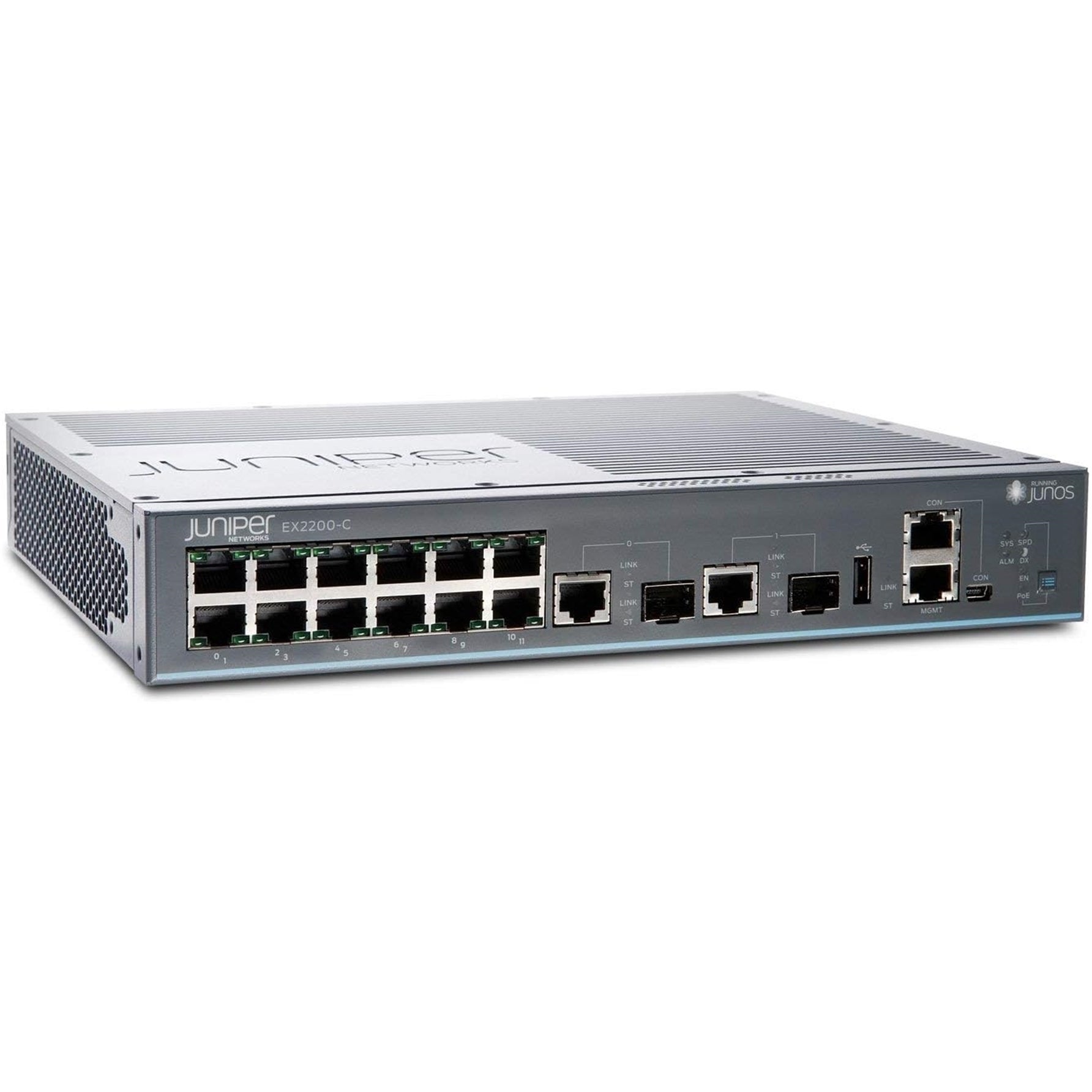 Juniper Networks EX2200-C-12T-2G 12-Port 802.11A 100Mbps RJ45 Desktop Specialty Switch, Black (New Open Box)