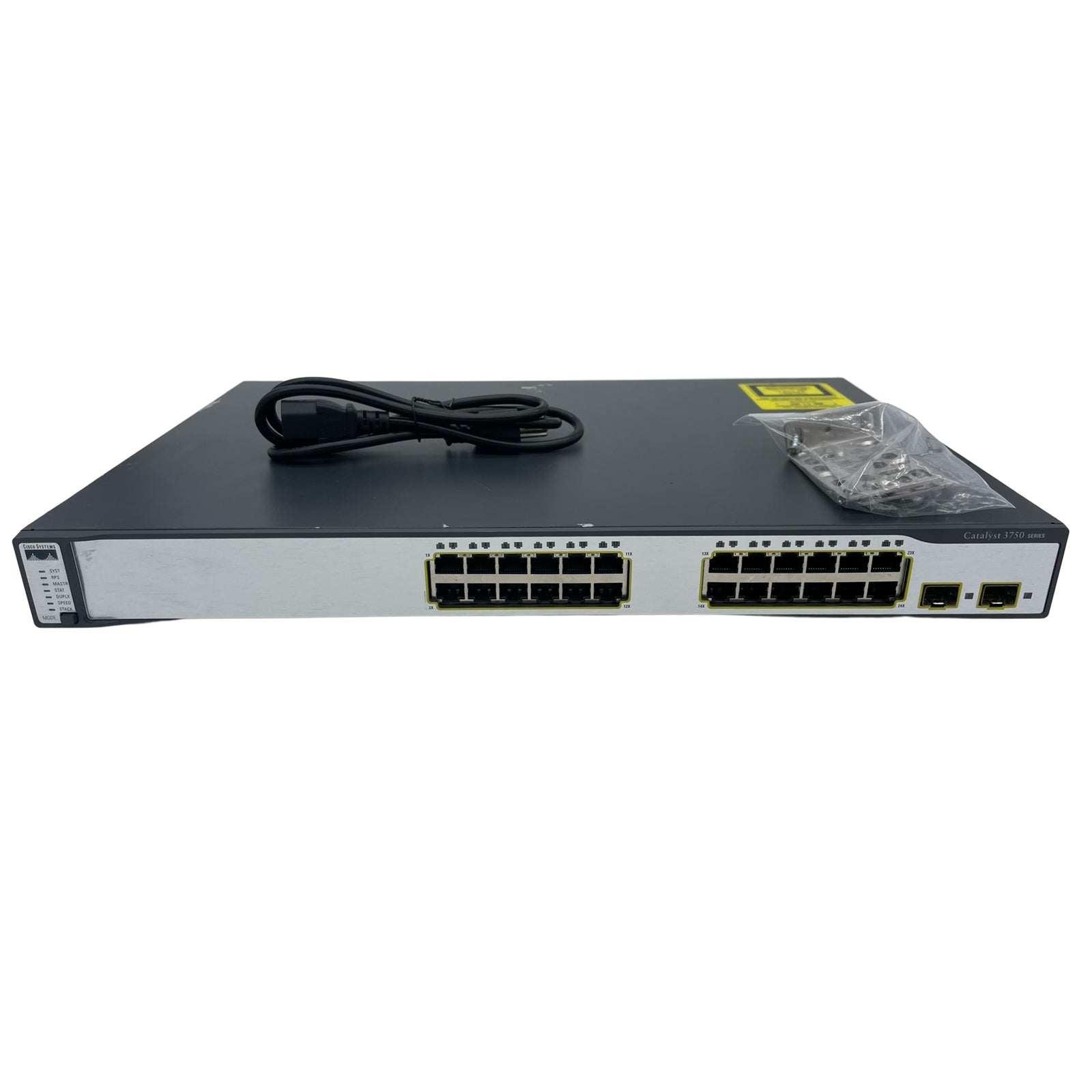 Cisco WS-C3750-24TS-S 24-Port 100Mbps RJ45 1U Switch, Grey (Scratch and Dent)