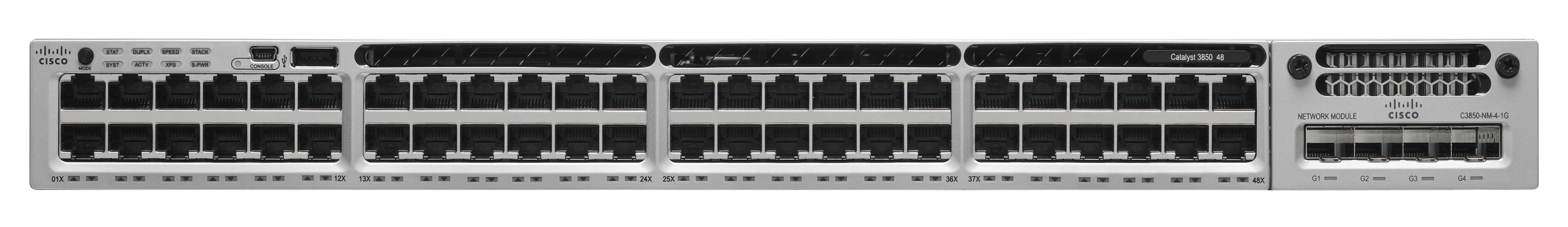 Cisco Catalyst WS-C3850-48F-L network switch Managed Power over Ethernet (PoE) Black, Grey